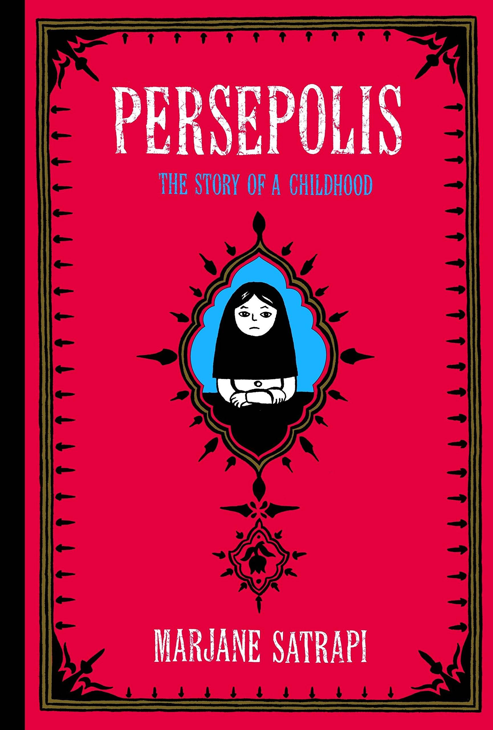 Red book cover with illustrated image of a child in the center